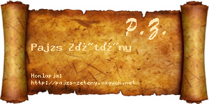 Pajzs Zétény névjegykártya